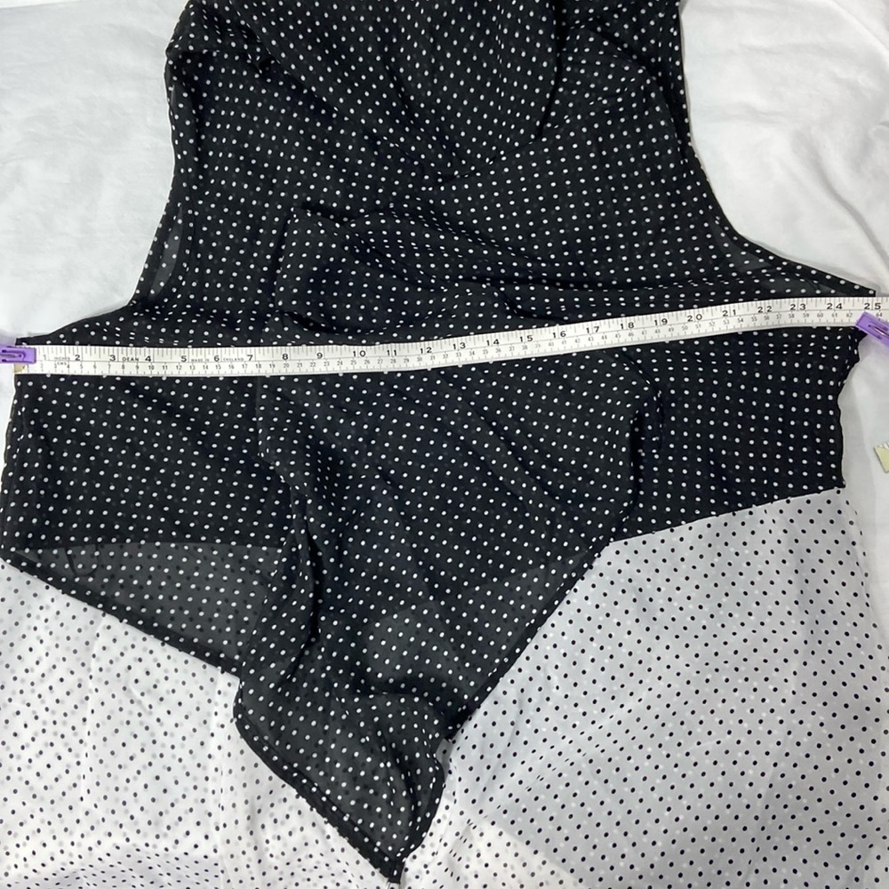 Michel Studio polka dots sheer sleeveless lightweight cardigan/vest size 24 - Picture 3 of 7